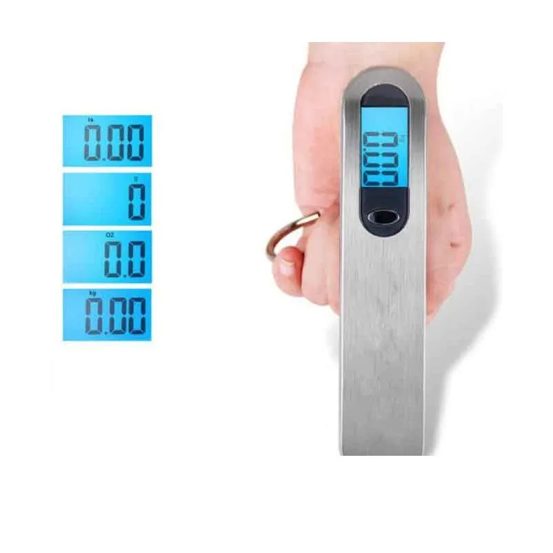 weight digital hanging scale balance household scales luggage belt stainless steel hook up choose kitchen 50kg 10g lcd display