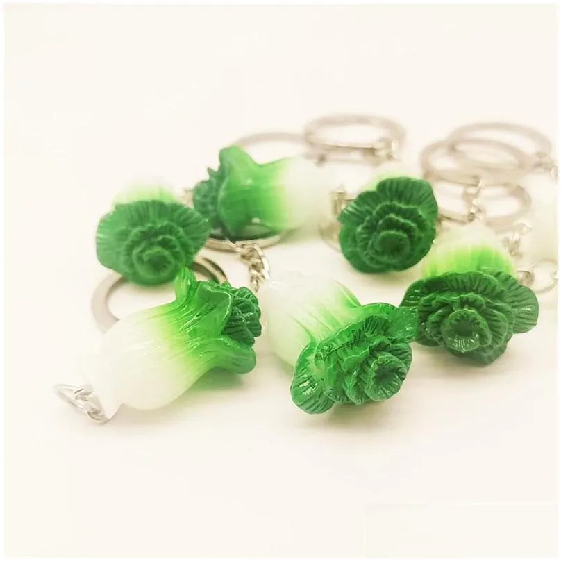 keychain simulation food chinese cabbage chain resin pendant car ring hanging gifts toys 467 z2