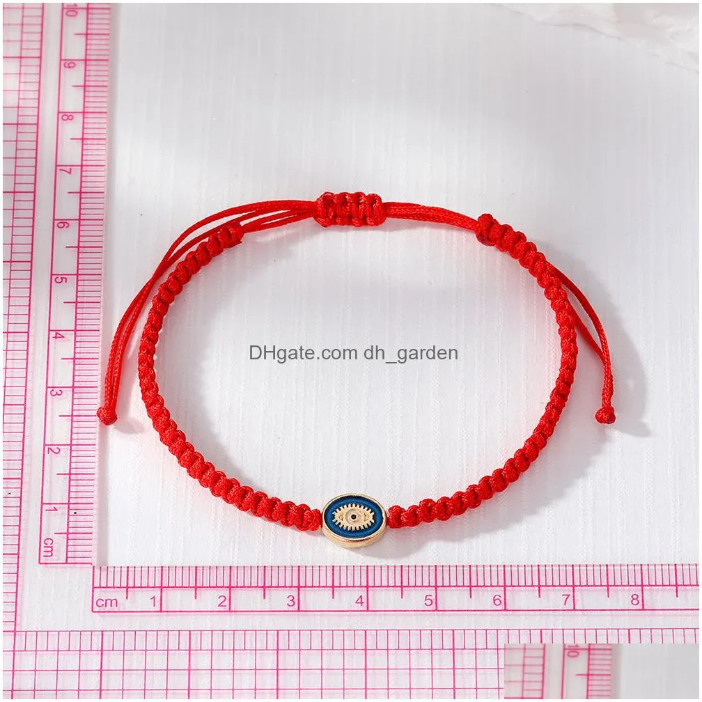 retro oval evil eye eyelash bracelet women handmade red rope chain lucky eyes beads bracelets girl party jewelry gift couple