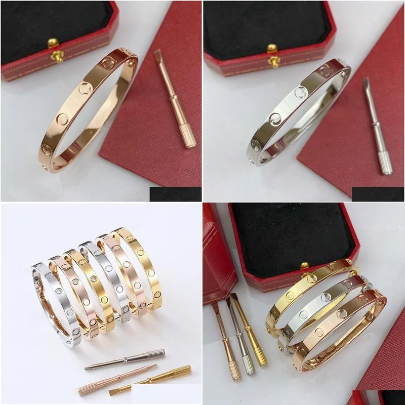 with box set uni love bracelets bangle silver rose gold bracelet stainless steel women men screwdriver designer bracelet couple