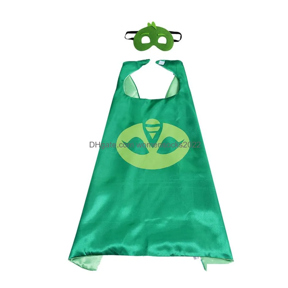27inch double sided superhero cape mask set halloween cosplay costumes cute cartoon catboy amaya connor greg for birthday party