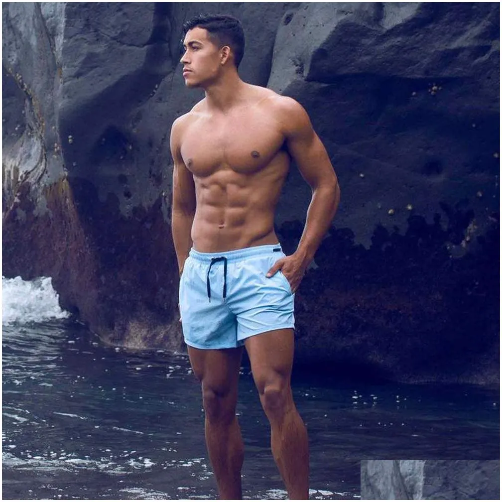 mens beach short pants fully breathable tight lifting shorts sport trunks shorts design for bodybuilding workout gym running