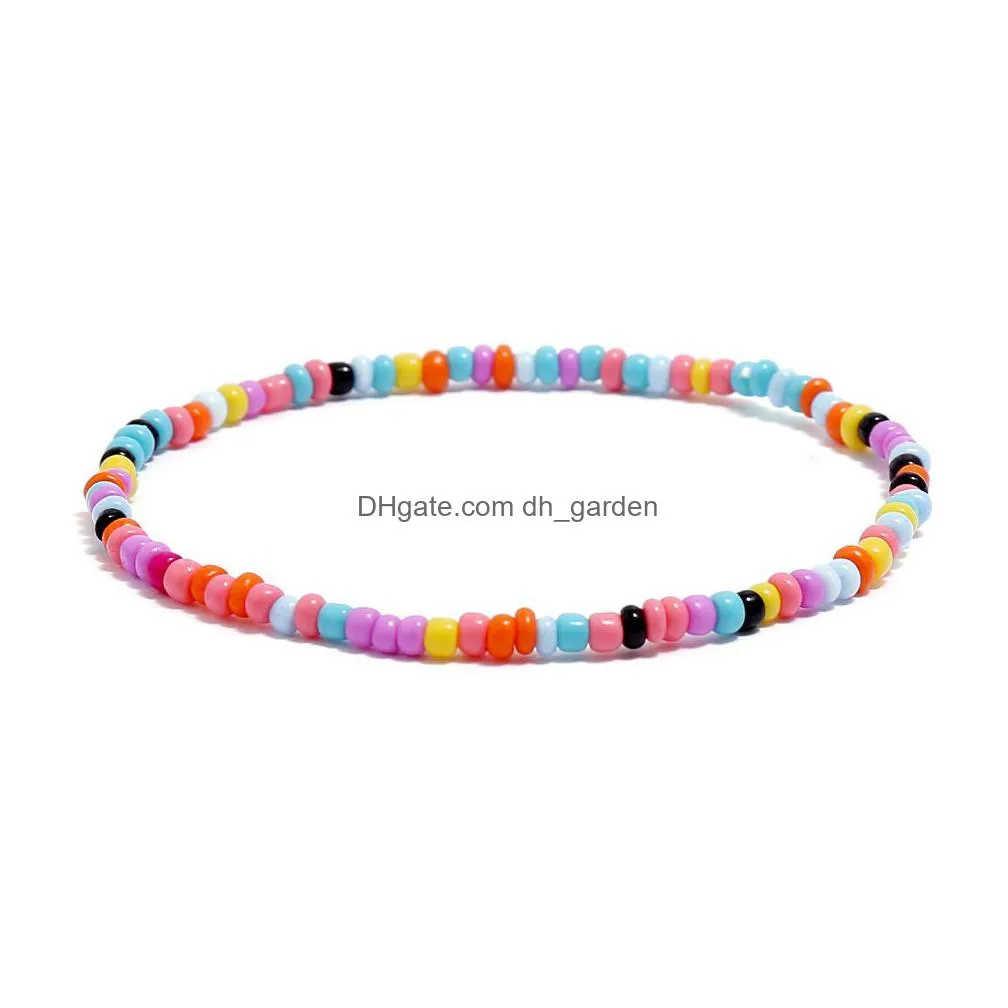 bohemian colorful beaded beads anklets for women summer ocean beach handmade ankle bracelet foot leg beach jewelry gift