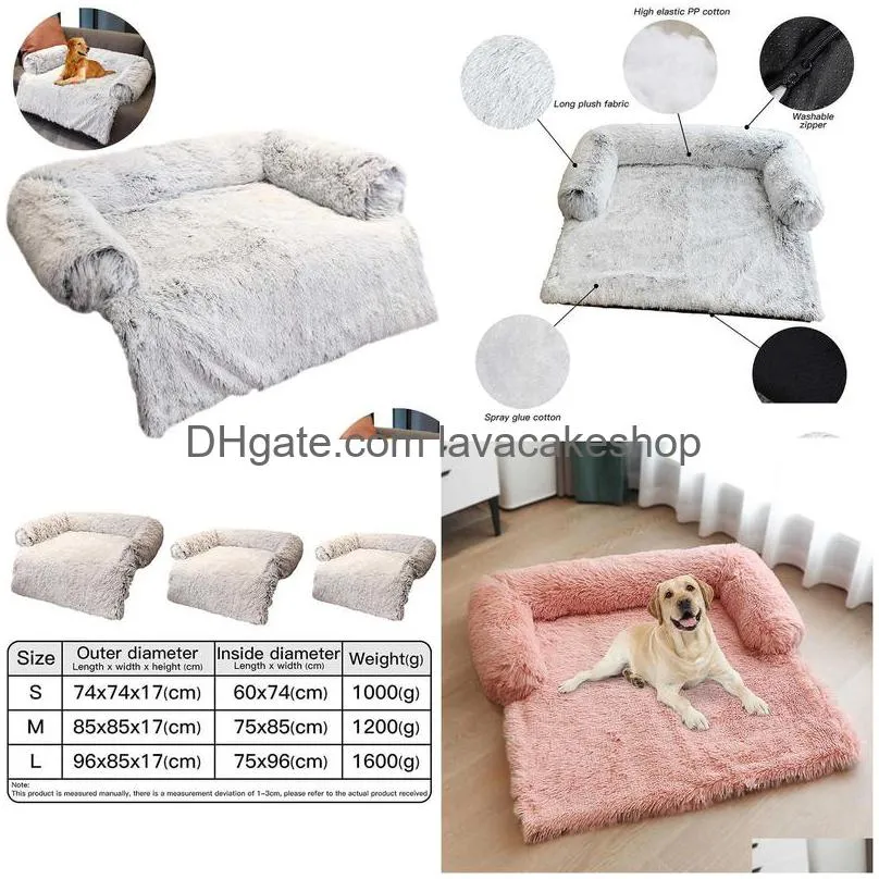 new soft plush dog mat sofa calming bed ultra fur washable pad blanket s cushion furniture cover protector pet h0929