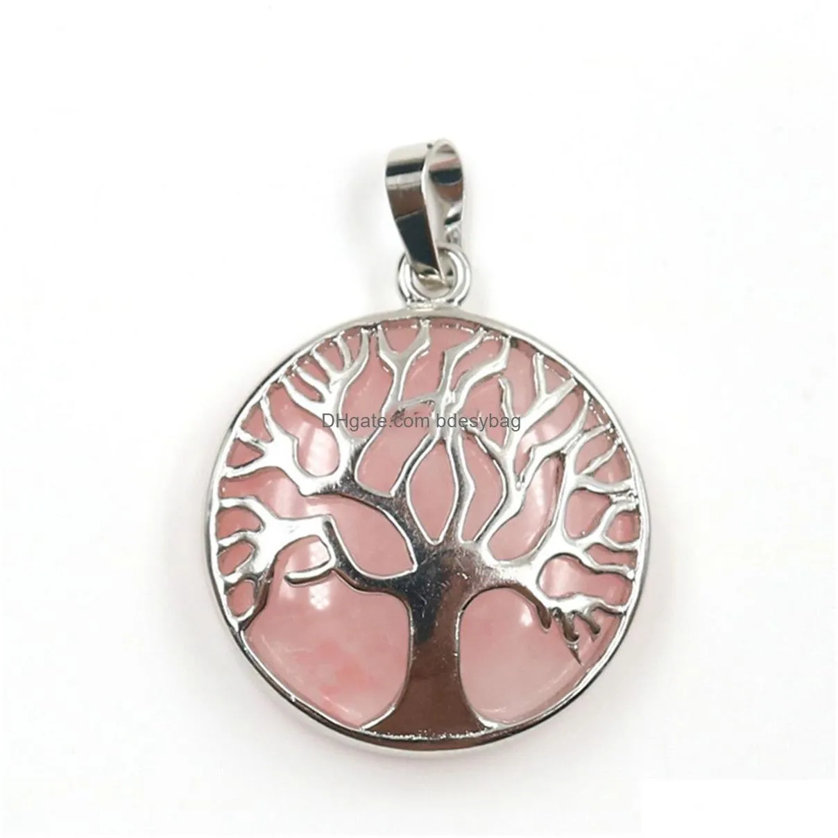 sterling silver gemstone family tree of life pendant necklace dainty jewelry anniversary birthday gifts for girls mom and women