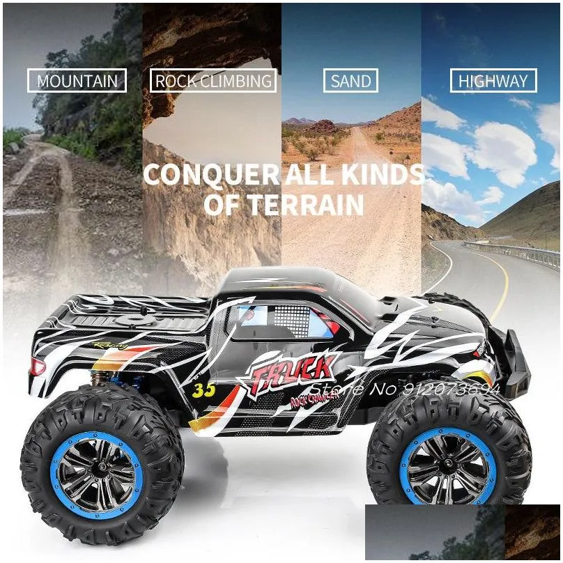 80km/h 4wd brushless motor remote control buggy 200m metal hydraulic shock absorber allterrain offroad rc racing car model toy