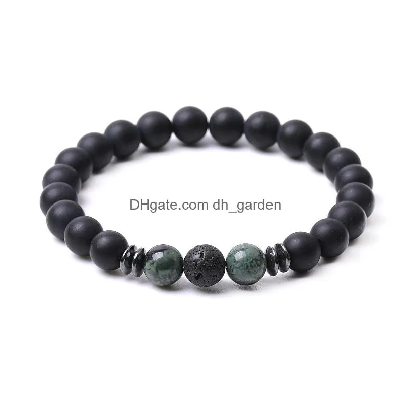 8mm black stone beaded strand colorful crystal jade beads energy buddha bracelet for women men