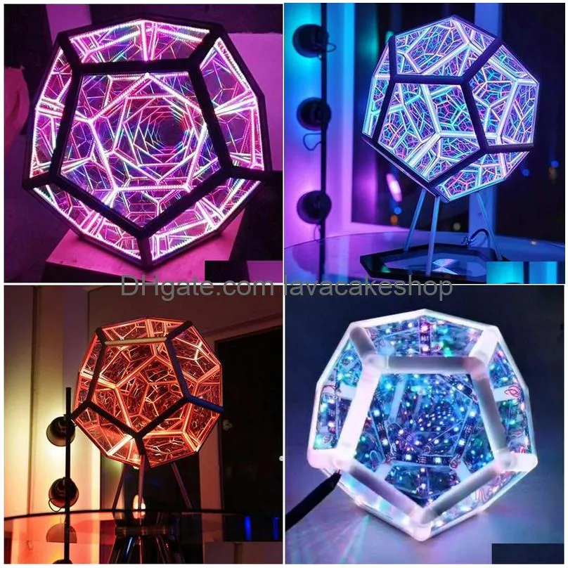 the trap orb diy led infinity dodecahedron christmas halloween decoration led infinity mirror creative cool art night lights h0922