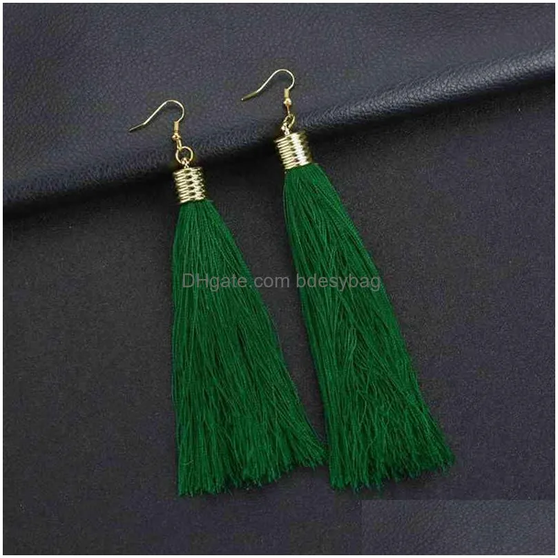 ladies long tassel earrings girl pendant boho style earrings gold circle bohemian retro vintage assorted variety mix