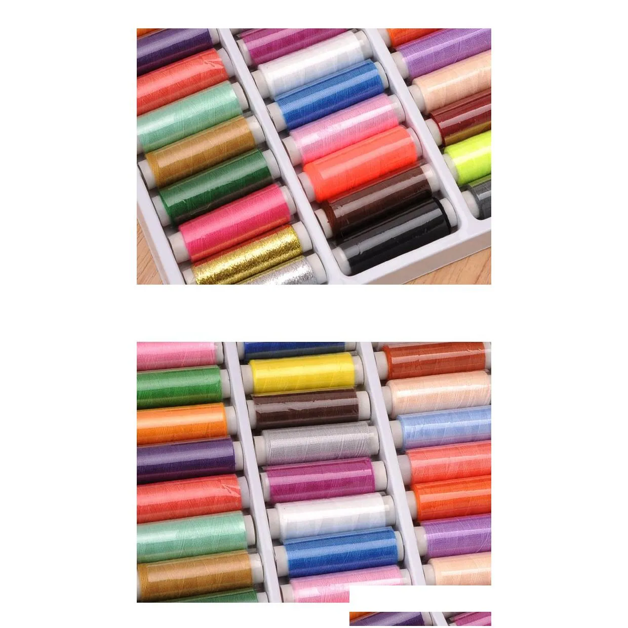 39rollset no402 mixed color sewing thread spolyestersewing supplies for hand machine thread to sew 8589876