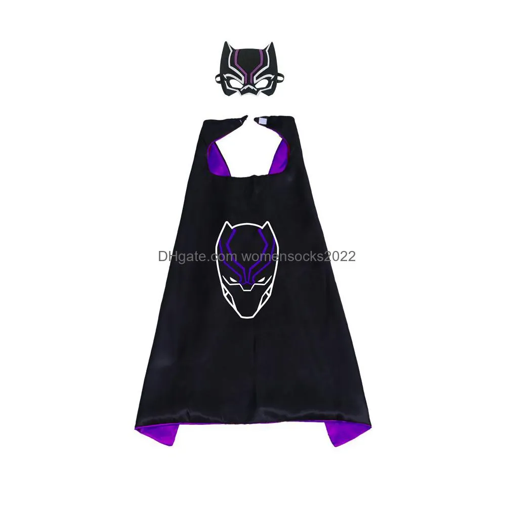 102 designs superhero capes costumes with mask set for kids birthday parties wholesale satin cute cartoon cosplay fancy dress halloween