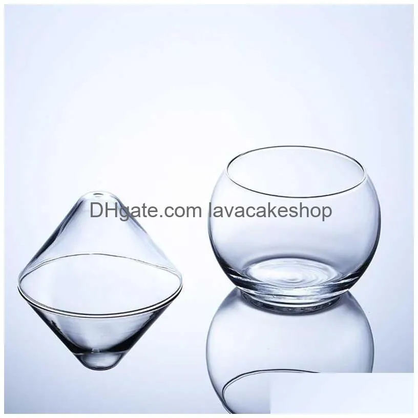 molecular mixology interlayer triangle cocktail iced crystal wine glass cone martini globular set bartender special drinking cup x0703
