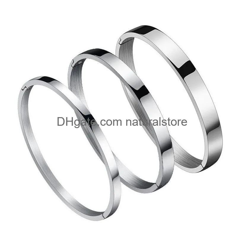 stainless steel opening bracelets bangles women band jewelry silvery bracelets bangles accessorie woman bracelet and bangles