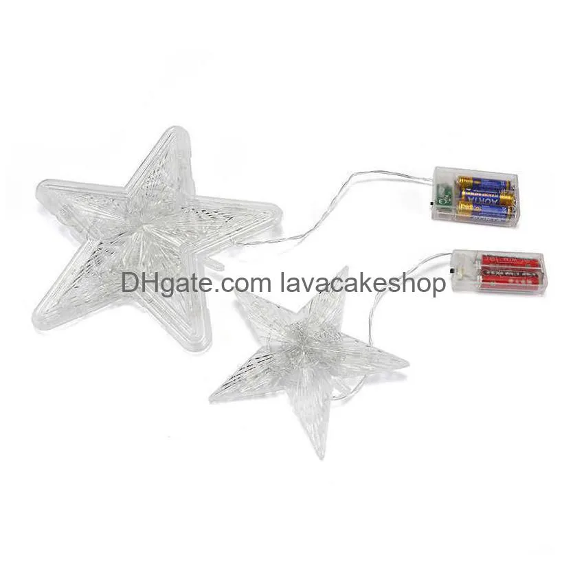 christmas tree top led star night light ornaments garland new year 2022 decor decorations for home navidad h0924