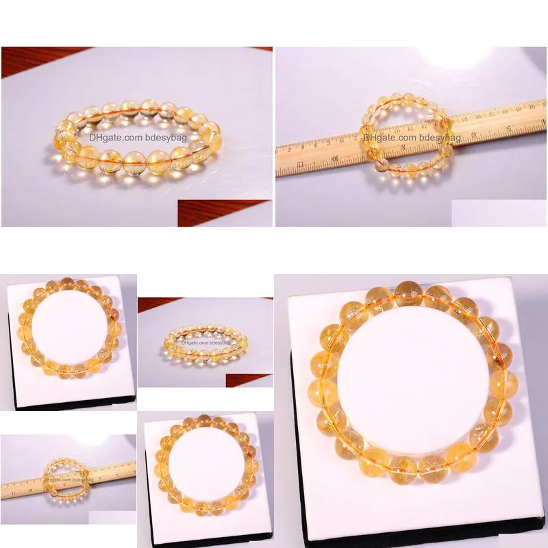 wholesale fashion natural jewelry citrine 10mm round beads semi precious stone crystal chunky red bracelets bangles for women love