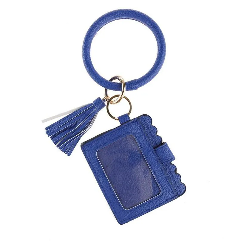 designer bag wallet leopard print pu leather bracelet keychain credit card wallet bangle tassels key ring handbag lady accessories 2909