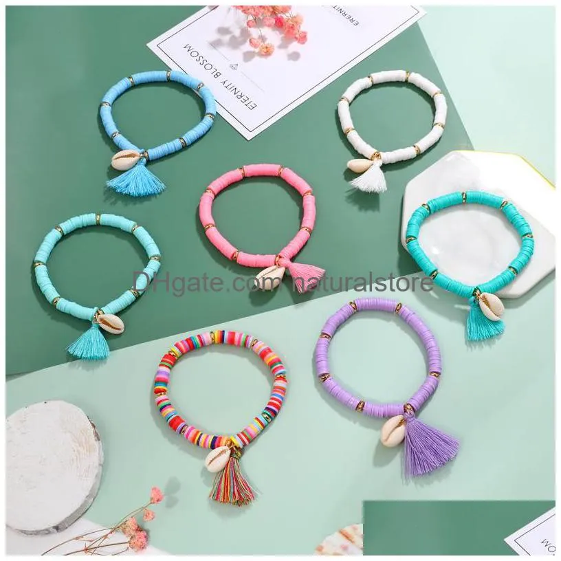 multicolor tassel anklet bohemian jewelry for women acrylic beaded elastic chain ankle chain leg foot chain