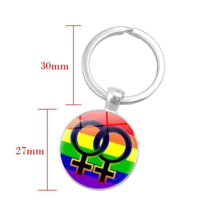 fashion gay lesbian pride sign keychains for women men rainbow color glass gemstone charm key chains lgbt jewelry accessories 159 o2