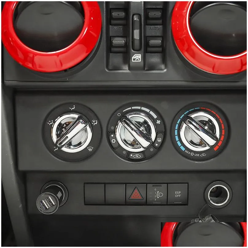 abs car air condition swtich button decoration cover for jeep wrangler jk 20072010 car interior accessories6801824