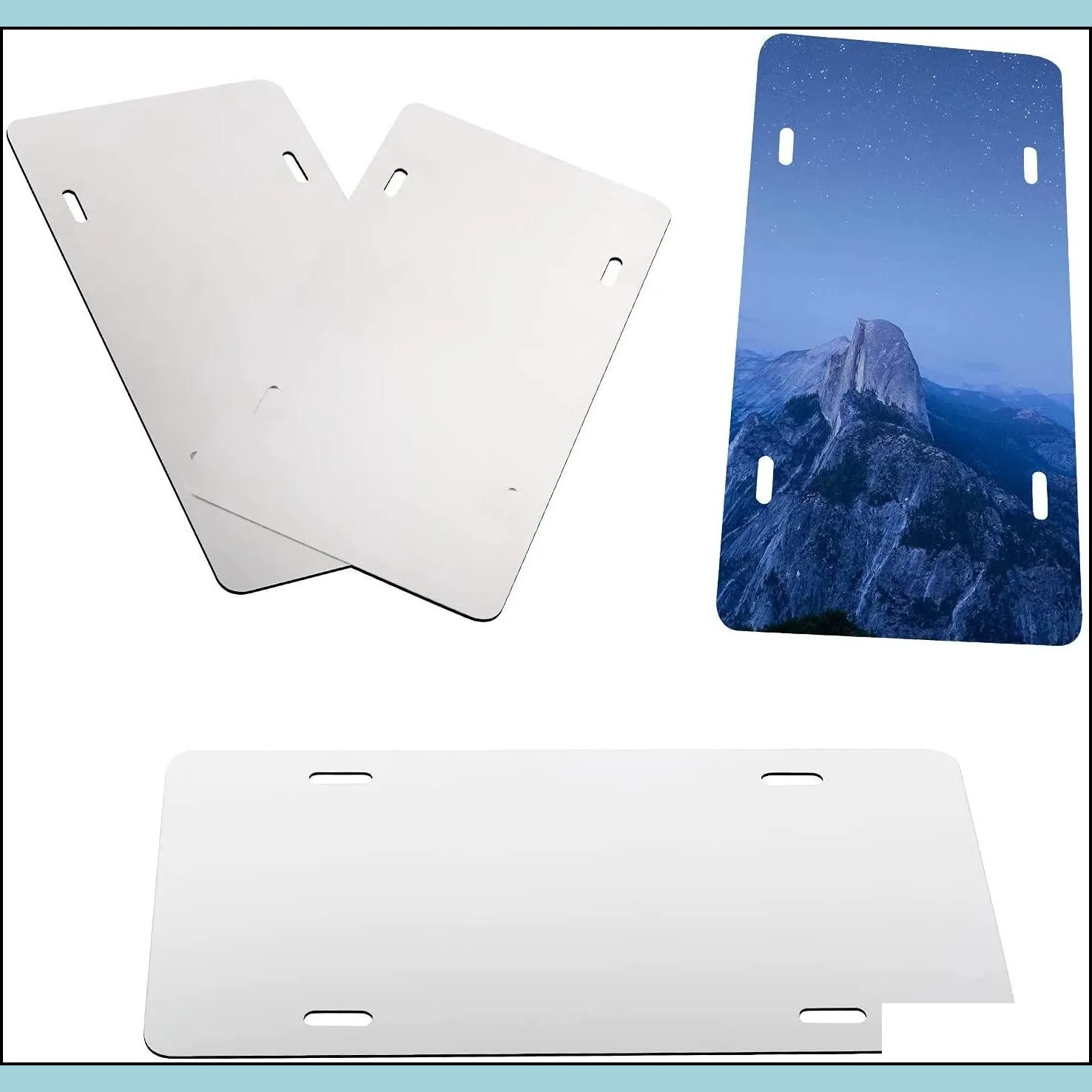 white sublimation license plate decor blanks metal aluminum automotive plates heat thermal transfer sheet diy picture tag board 3