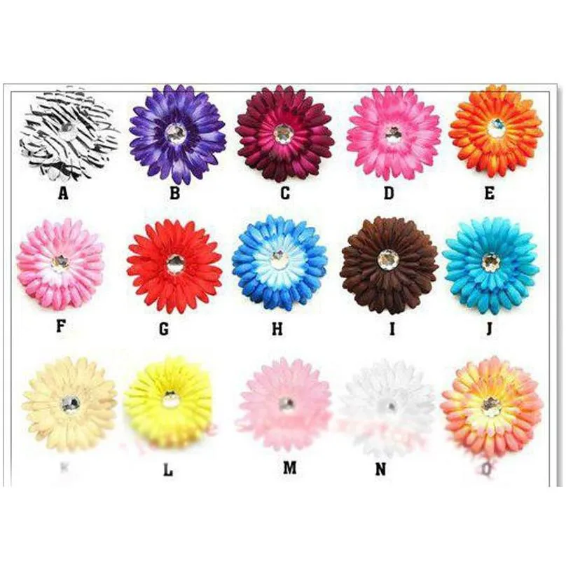 gerbera daisy flower with clips baby hair bows alligator grip girls accessories barrettes6220725