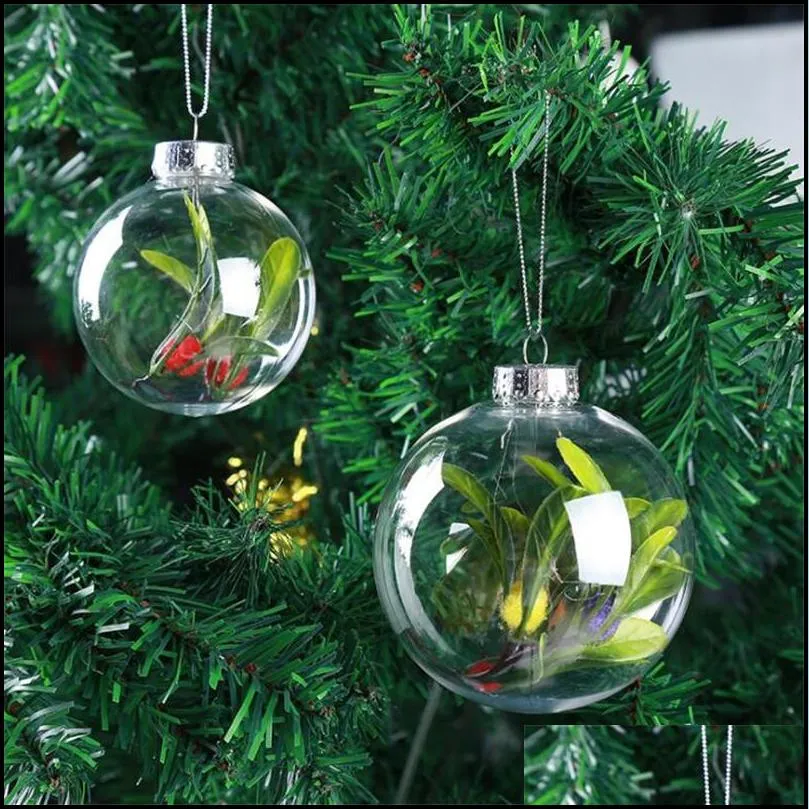 8cm christmas transparent ball candy boxes romantic design plastic clear balls festival decorations xmas tree bauble ornament