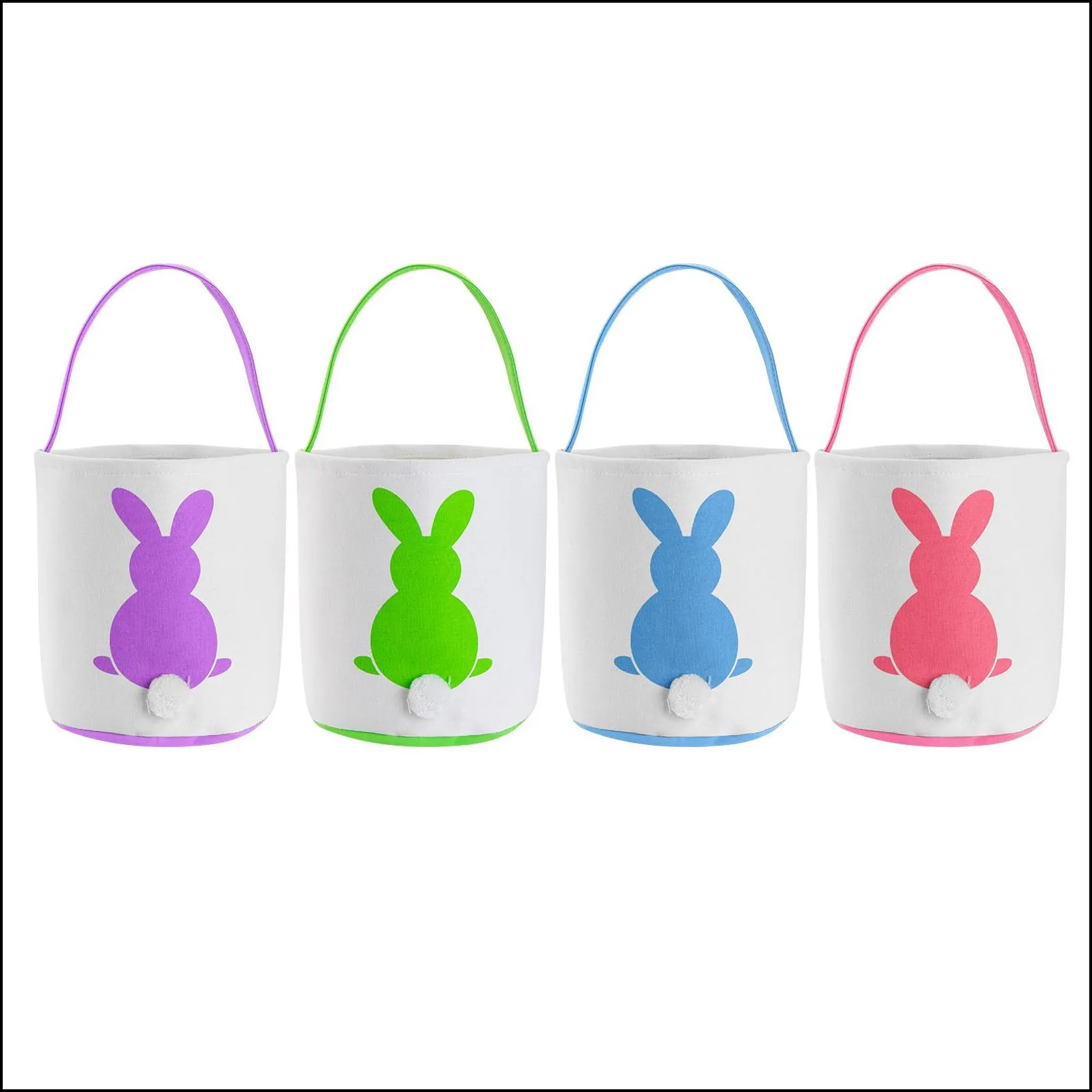 personalized easter baskets festive canvas crooked ears rabbit bucket cute bunny face tote bag easters eggs hunting baskets