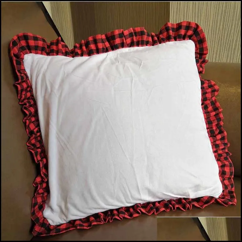 sublimation blank pillow case red lattice diy heat transfer printing cushion cover throw sofa pillowcover home decor