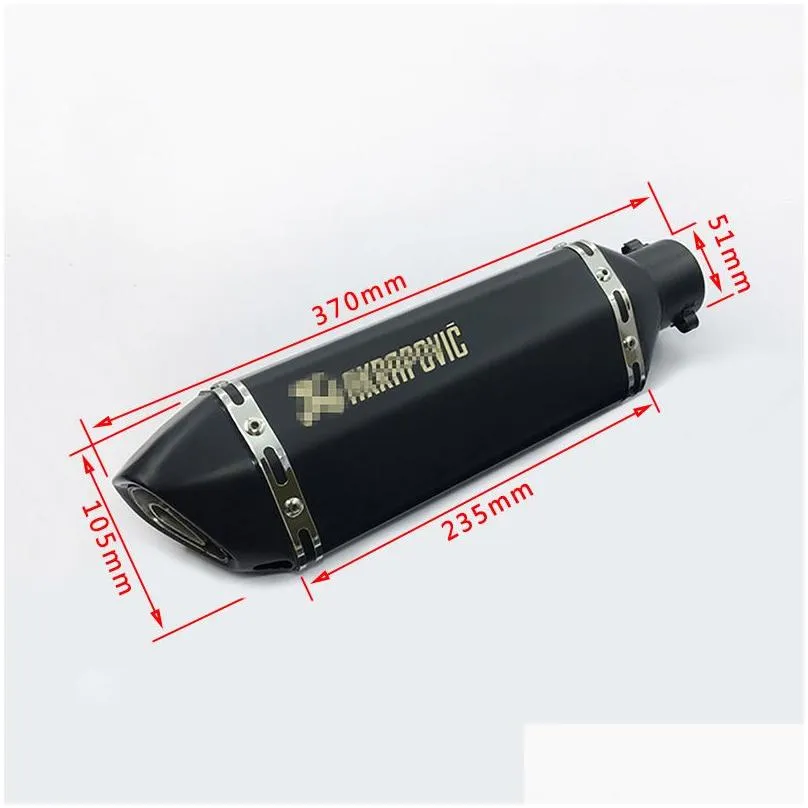 DHgate Akrapovic Motorcycle Exhaust System Laser Marking 3851Mm Muffler Pipe Silencer with Removable Db Killer Automobiles Motorcycles
