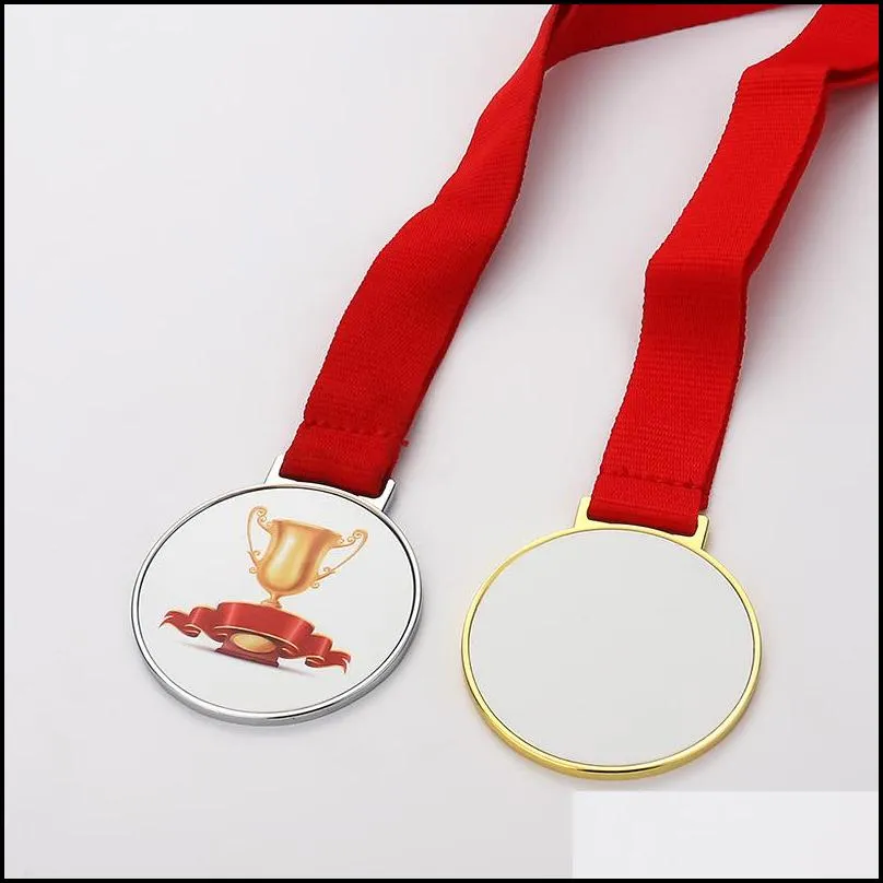 sublimation medals favor blank diy zinc alloy award medal with ribbon sports meeting games prizes