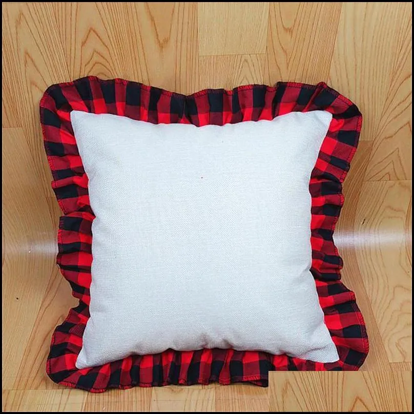 sublimation blank pillow case red lattice diy heat transfer printing cushion cover throw sofa pillowcover home decor