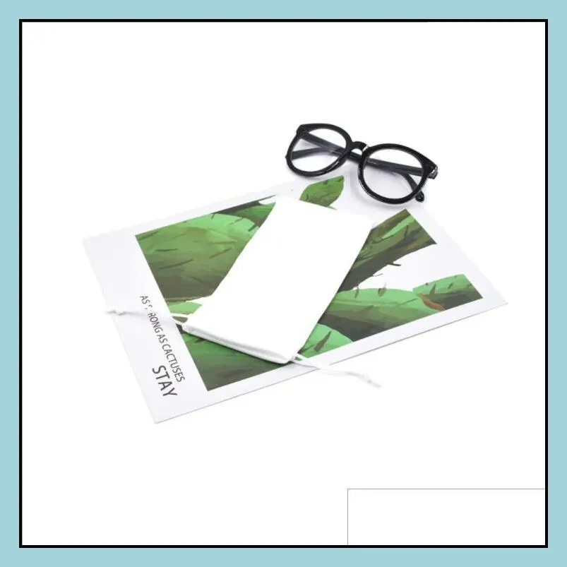 diy sublimation glasses bag white blank mini drawstring pocket christmas gift storage bags