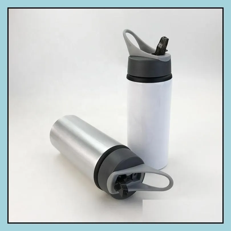 portable diy photo water bottle 600ml aluminum olecranon handle sublimation straight tumbler climbing travel sport kettle