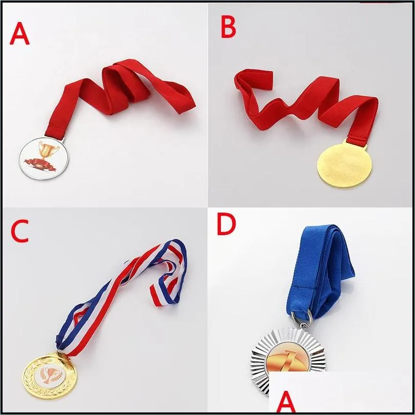 sublimation medals favor blank diy zinc alloy award medal with ribbon sports meeting games prizes
