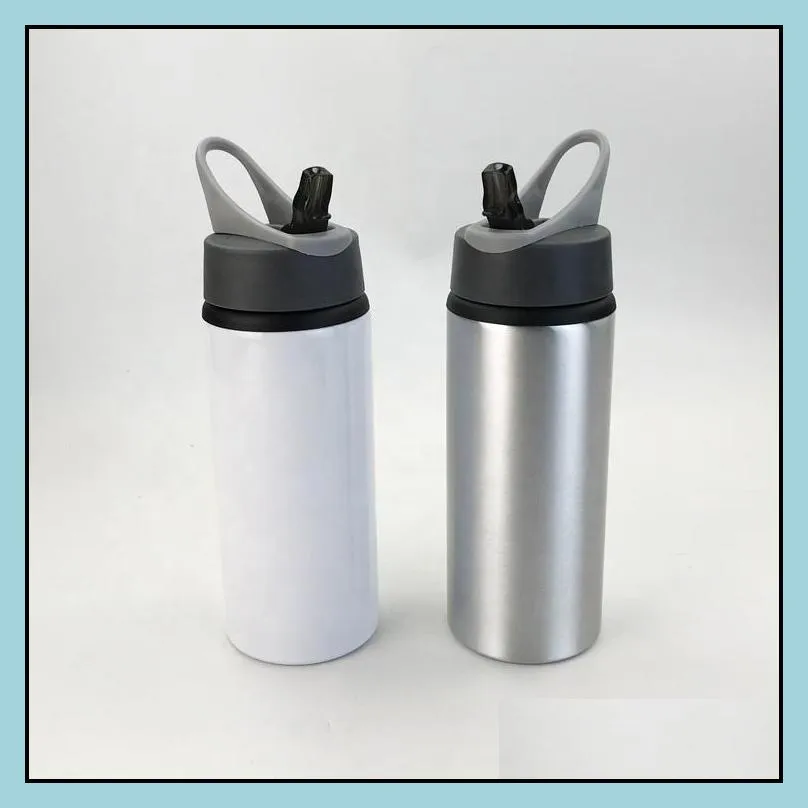 portable diy photo water bottle 600ml aluminum olecranon handle sublimation straight tumbler climbing travel sport kettle