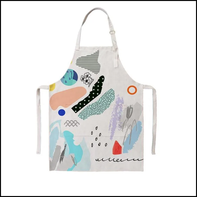 home sublimation apron blank with an adjustable neck cotton linen white cooking kitchen aprons restaurant home crafting