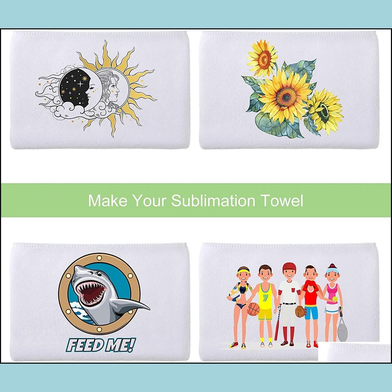 sublimation blank beach towel cotton large bath towels soft absorbent dish drying cleaning kerchief home bathroom 30 x 60 cm