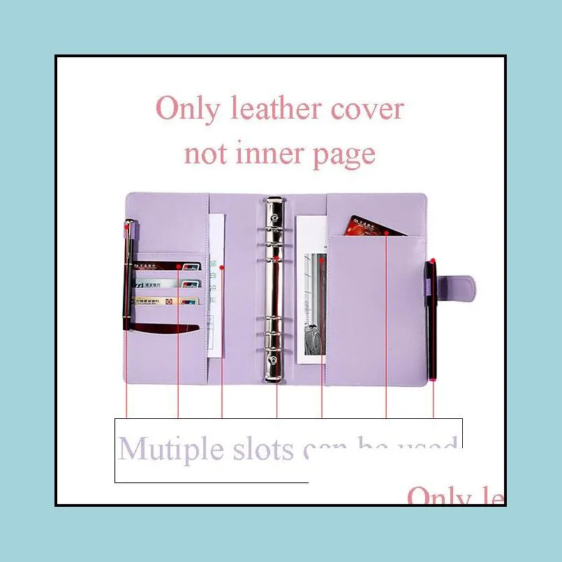 12 styles a6 leather notebook binder creative notepad cover simple portable diary case school office supplies