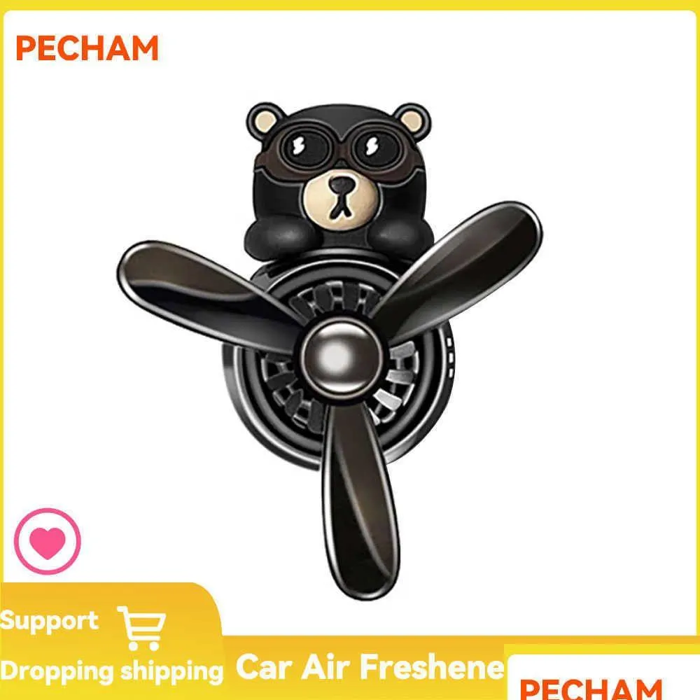 interior decorations car air freshener pilot bear rotating fragrance auto accessories propeller air fresheners interior perfume diffuse