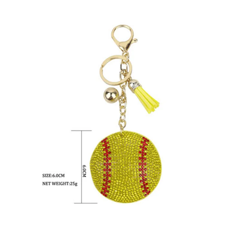 Baseball Keychain Party Favor Diamond Keychains Luggage Decoration Key Chains