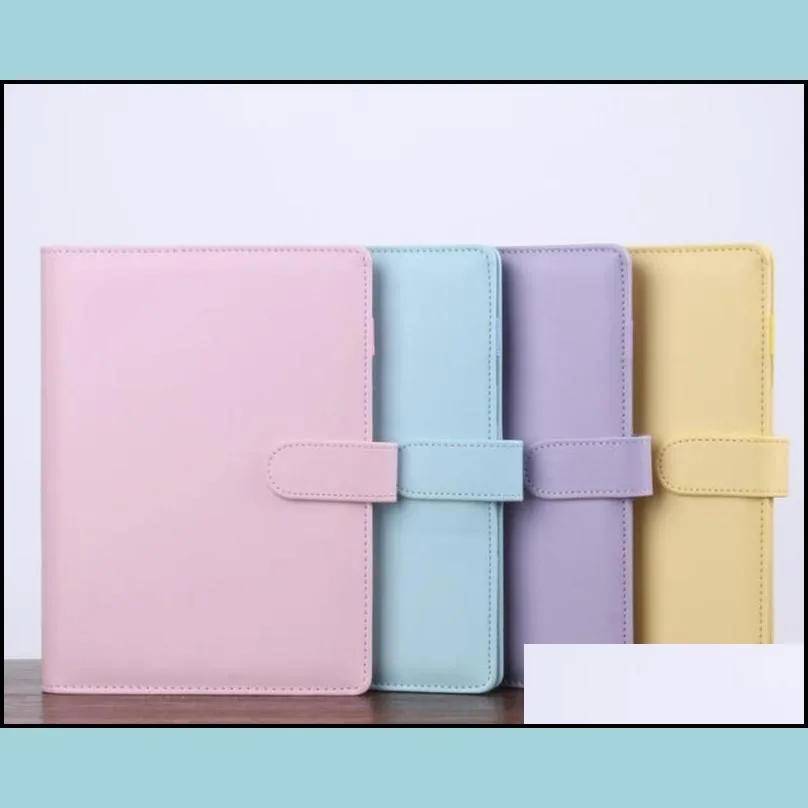 12 styles a6 leather notebook binder creative notepad cover simple portable diary case school office supplies