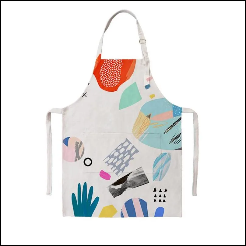 home sublimation apron blank with an adjustable neck cotton linen white cooking kitchen aprons restaurant home crafting