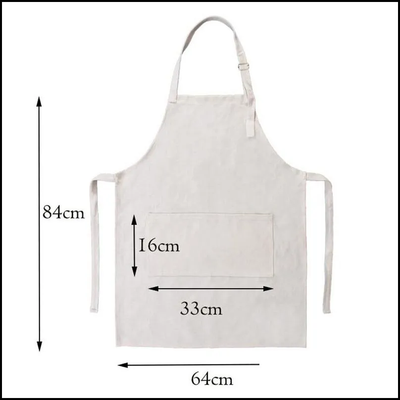 home sublimation apron blank with an adjustable neck cotton linen white cooking kitchen aprons restaurant home crafting