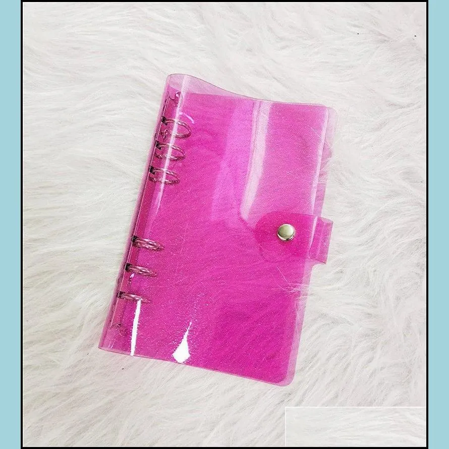 9 colors a6 creative notebook binder pvc 6 ring hole notepad cover scrapbook photo album file folder