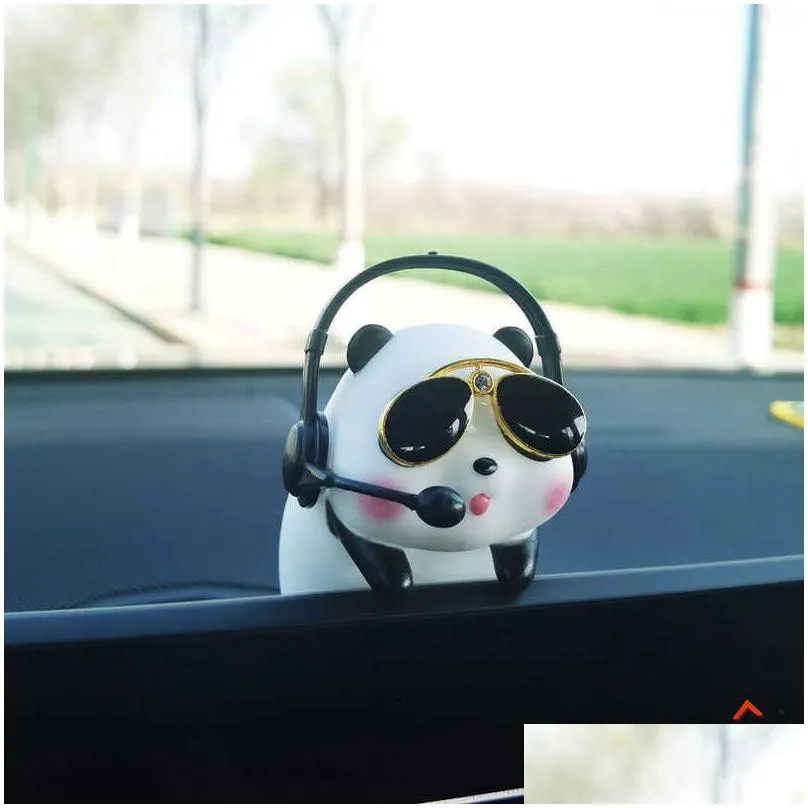 interior decorations cute anime panda navigator car interior decoration pendant ornament tiger navigator auto rearview mirror pendant car accessories