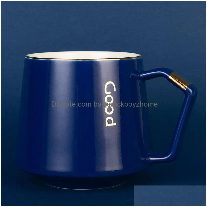 ceramic mug 370ml creative ins nordic coffee cup couple tea water coffee mugs with coffee spoons