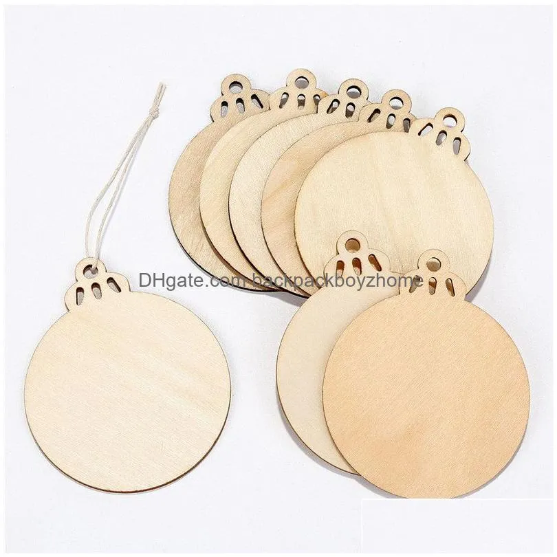 diy christmas wooden pendants 10pcs/lot wood snowflake angel snowman hanging pendant xmas tree hanging decor