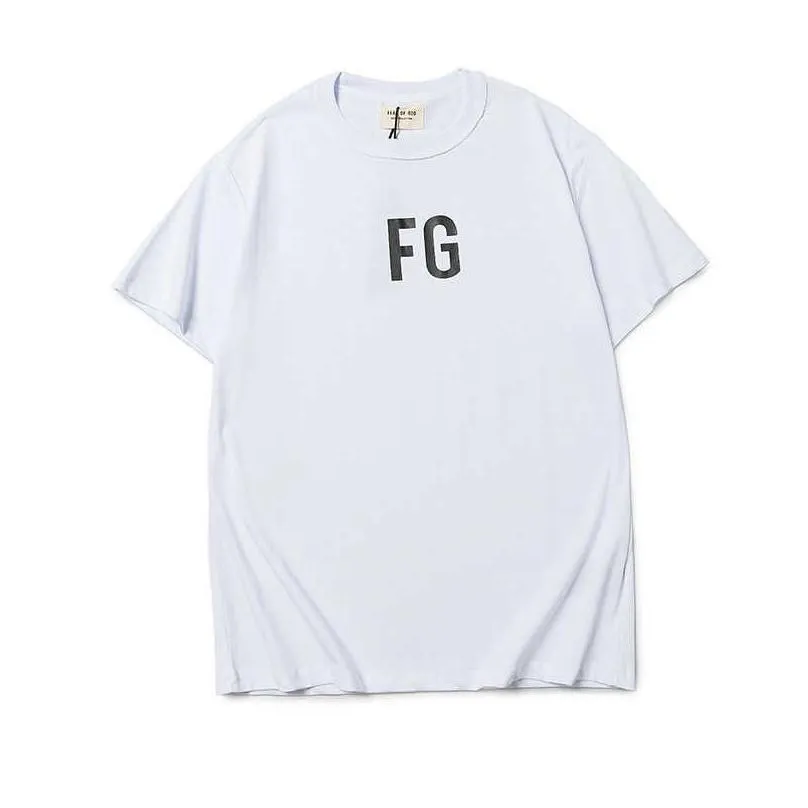  tees tshirts essen fashion clothing brand fears of god double thread fog season 6 fg printed short sleeve tshirt loose fitting tshirt mens womens
