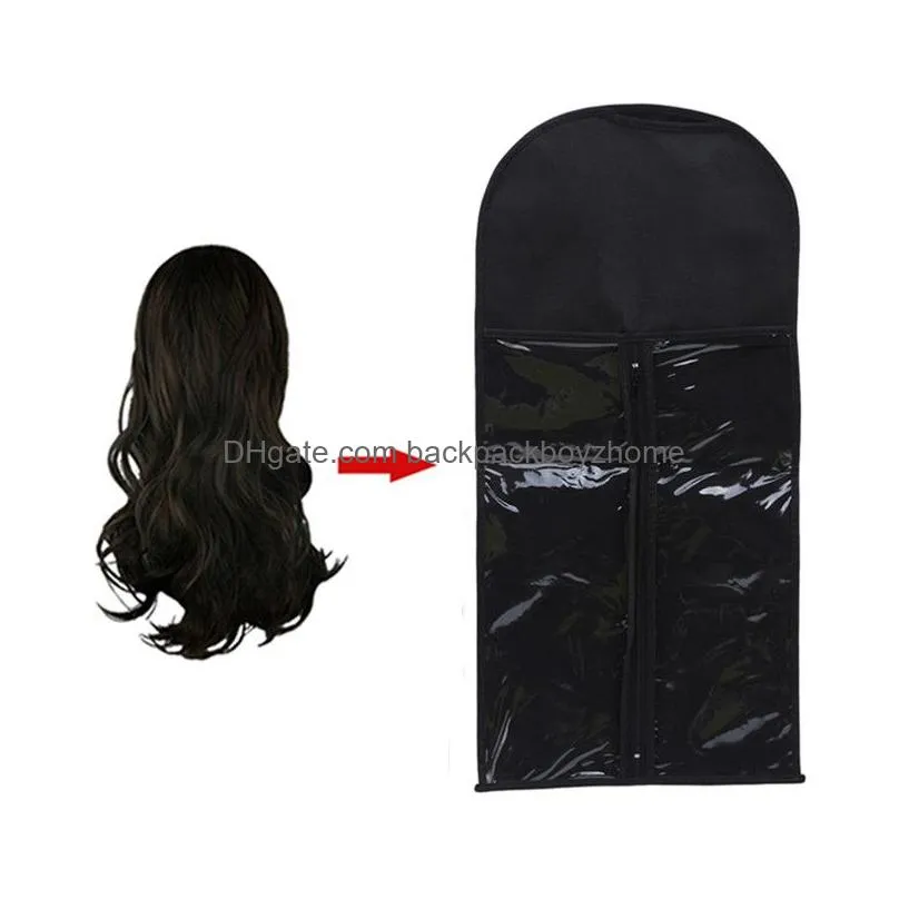nonwoven wig storage bag 29x60cm black white red hair beauty wig durable dustproof bag portable small suit case cover bag