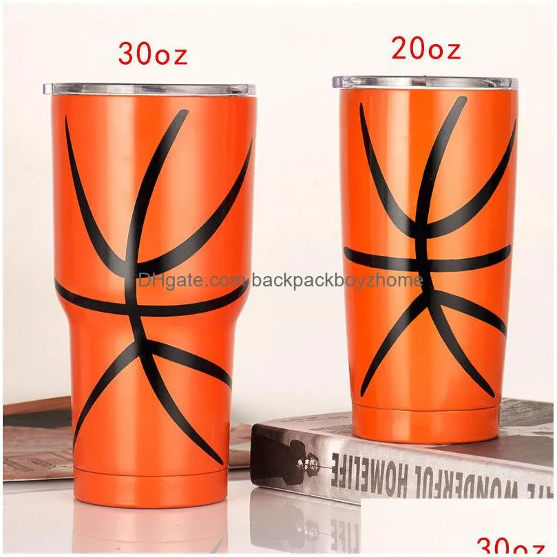 30oz tumbler mugs basketball football baseball printed cup beer mug coffee water bottle car hold cup